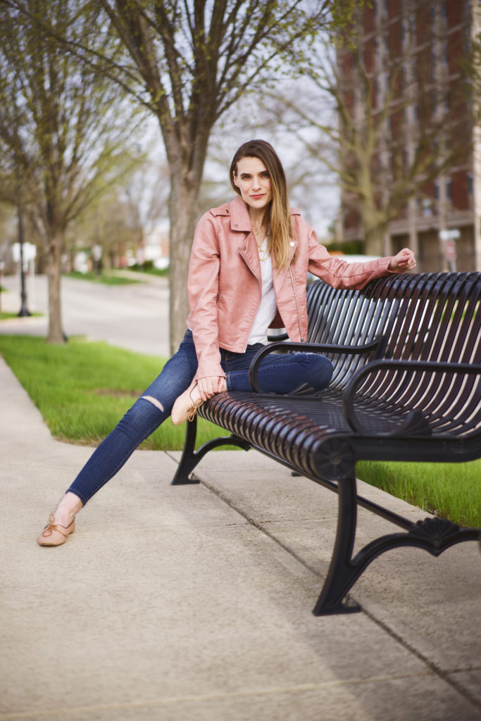 pink motorcycle jacket