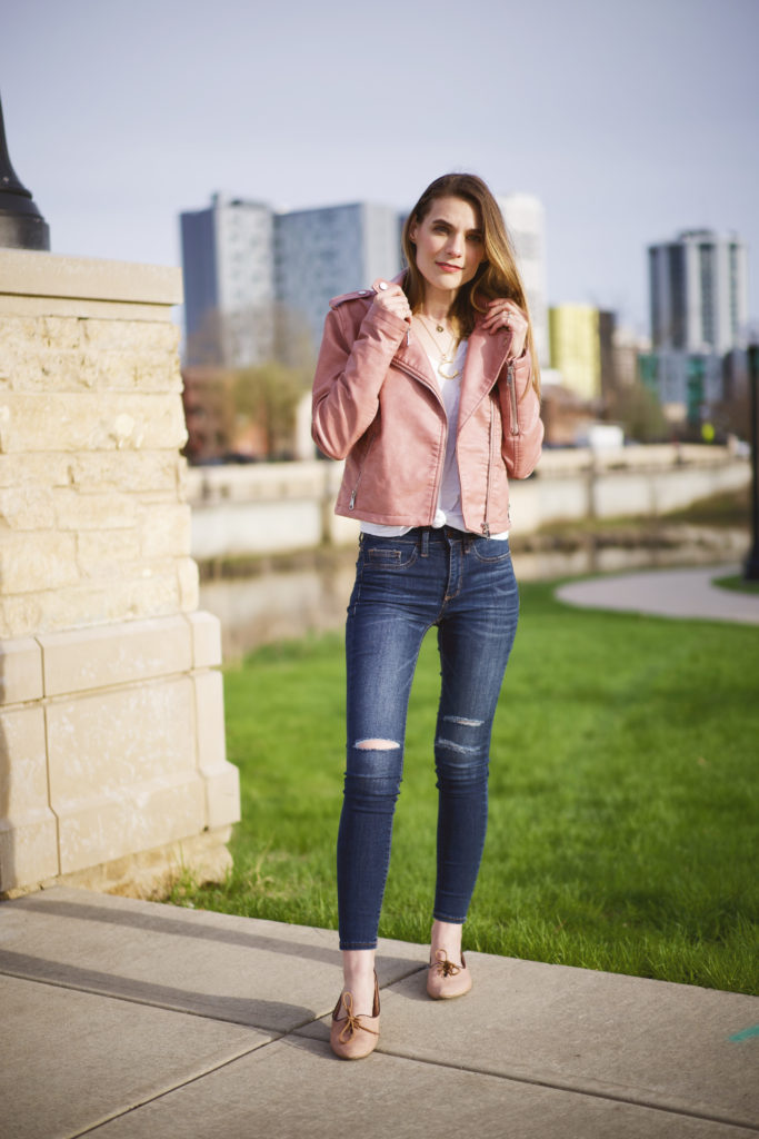 Pink motorcycle jacket 