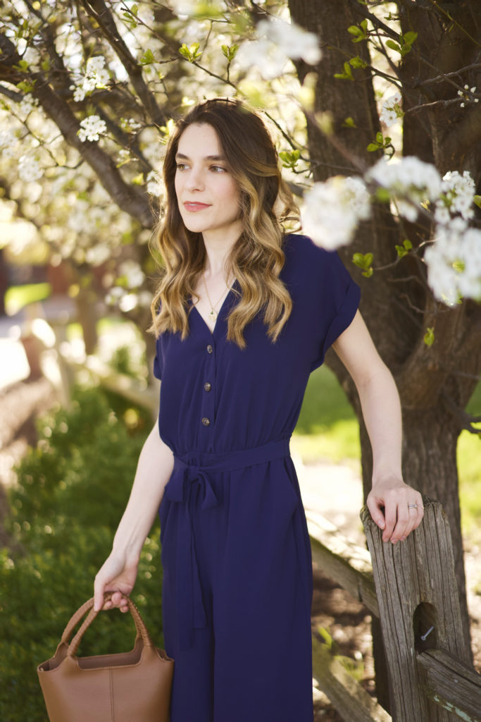 women's navy jumpsuit 