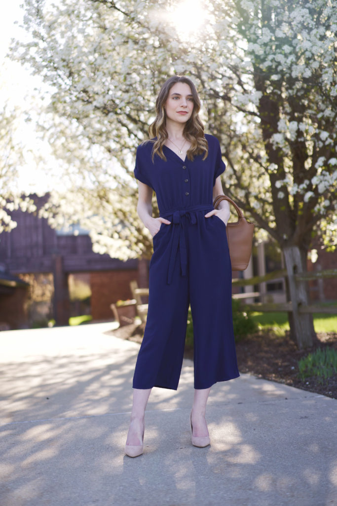 women's navy jumpsuit 