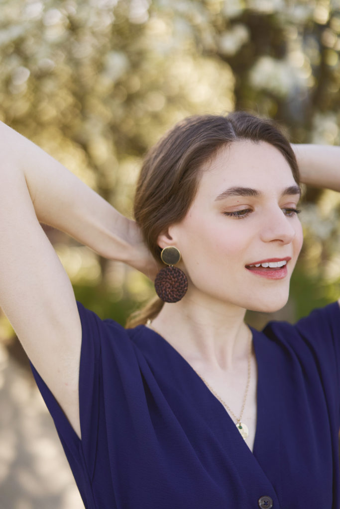 brown and gold wicker earrings 