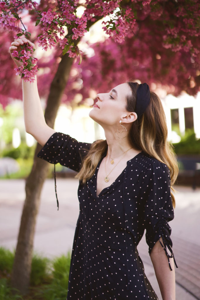 Polka dot dress by Express