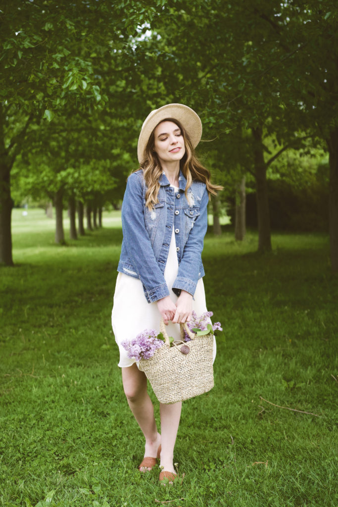 Women's distressed denim jacket