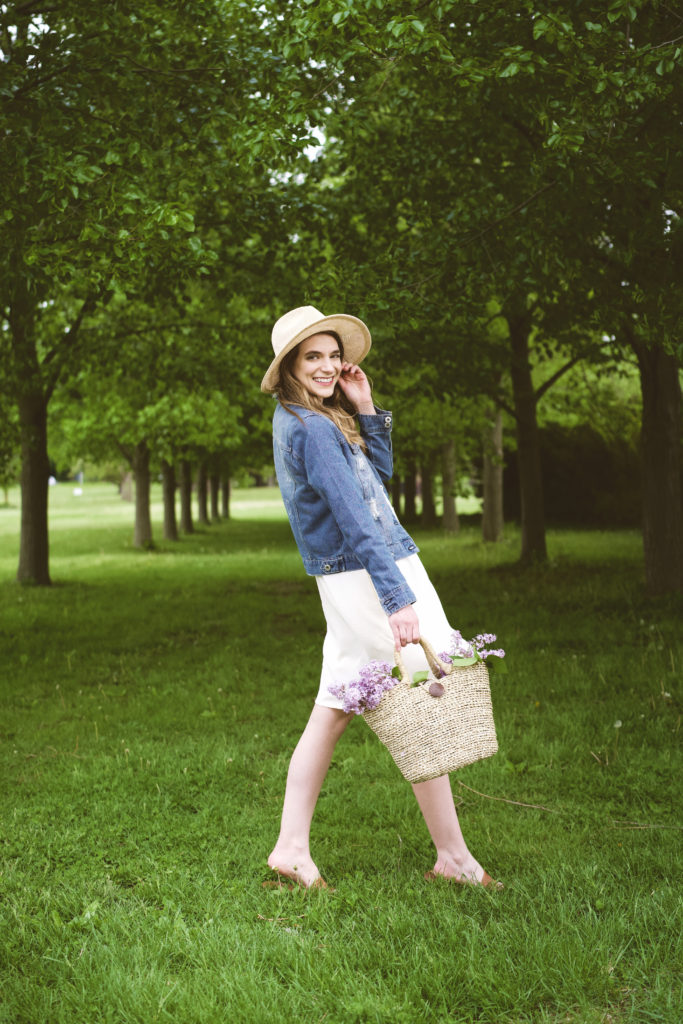 blue distressed denim jacket 