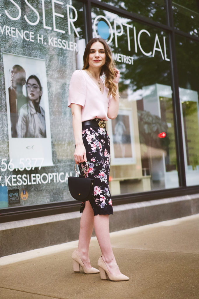 Lace pencil skirt