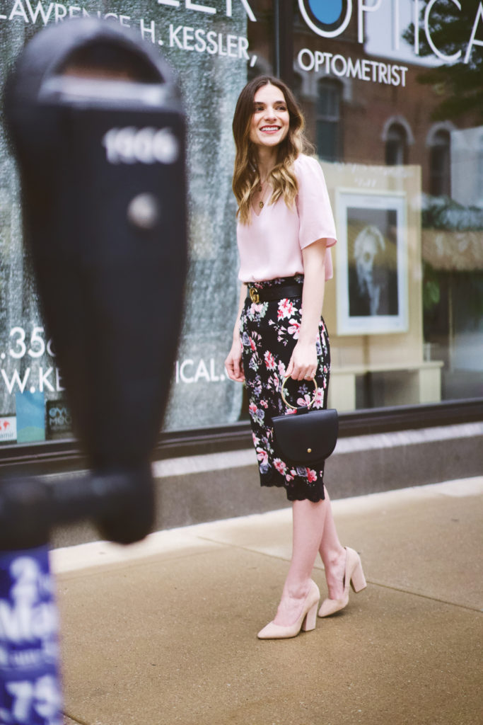 Floral pencil skirt