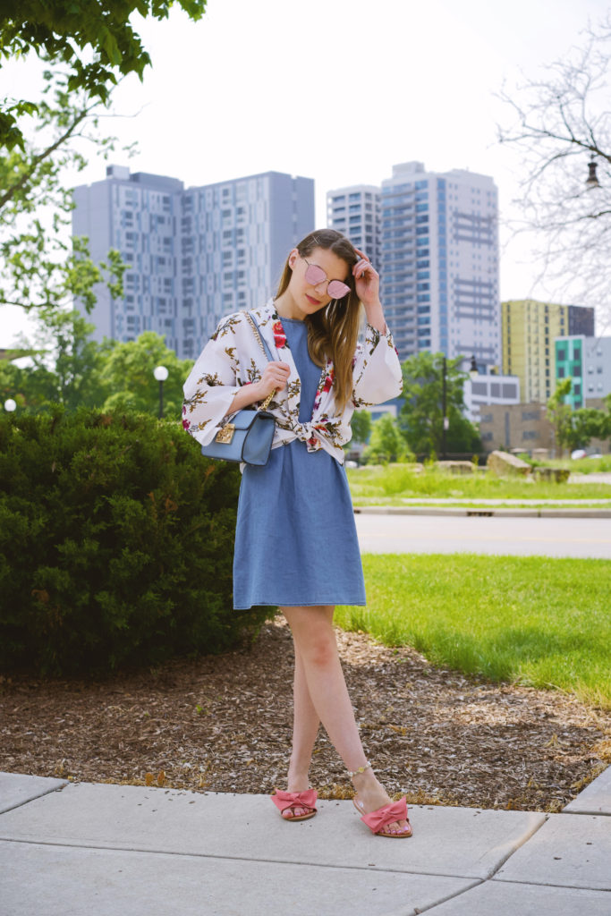 Blue denim dress