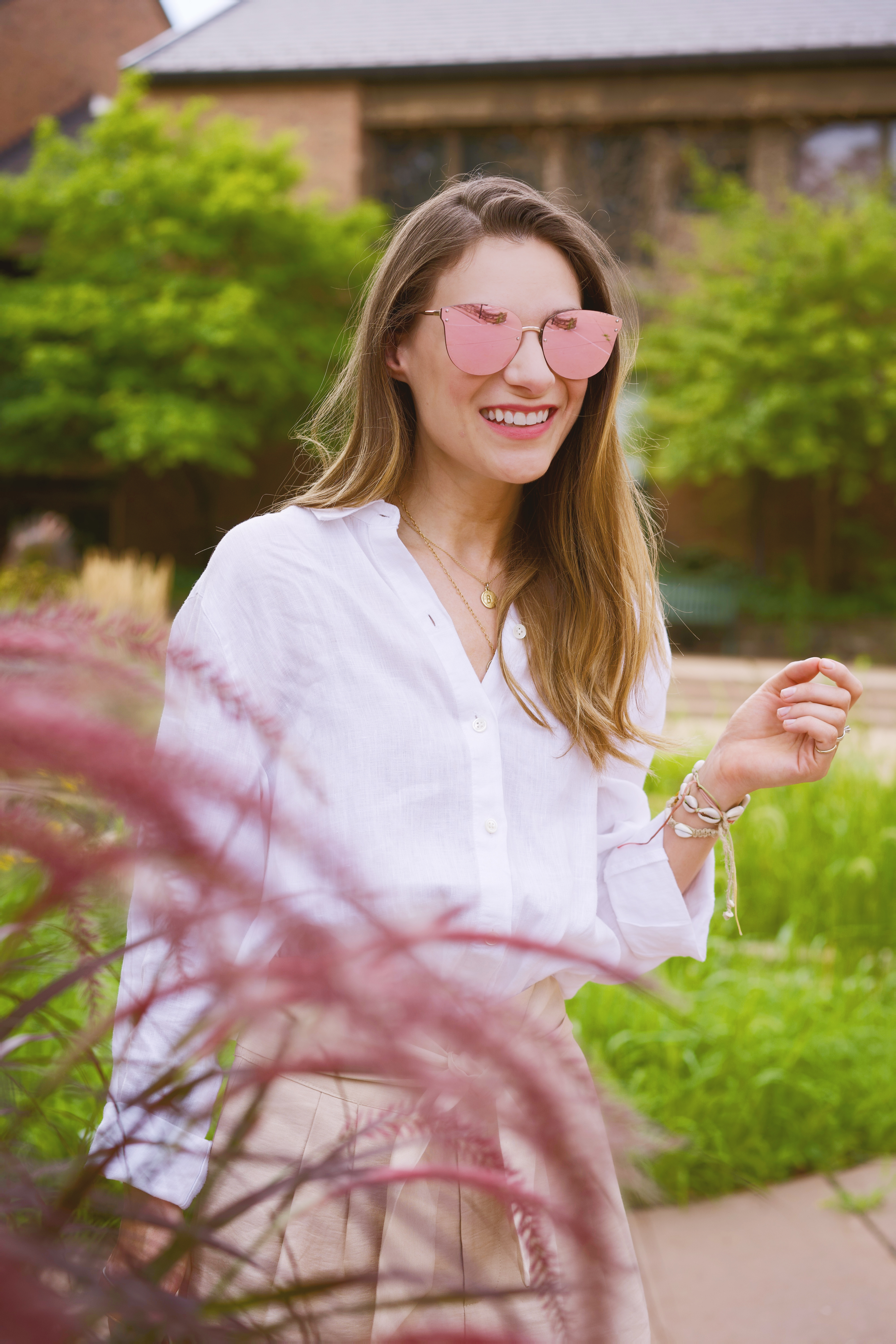 Women's white linen top