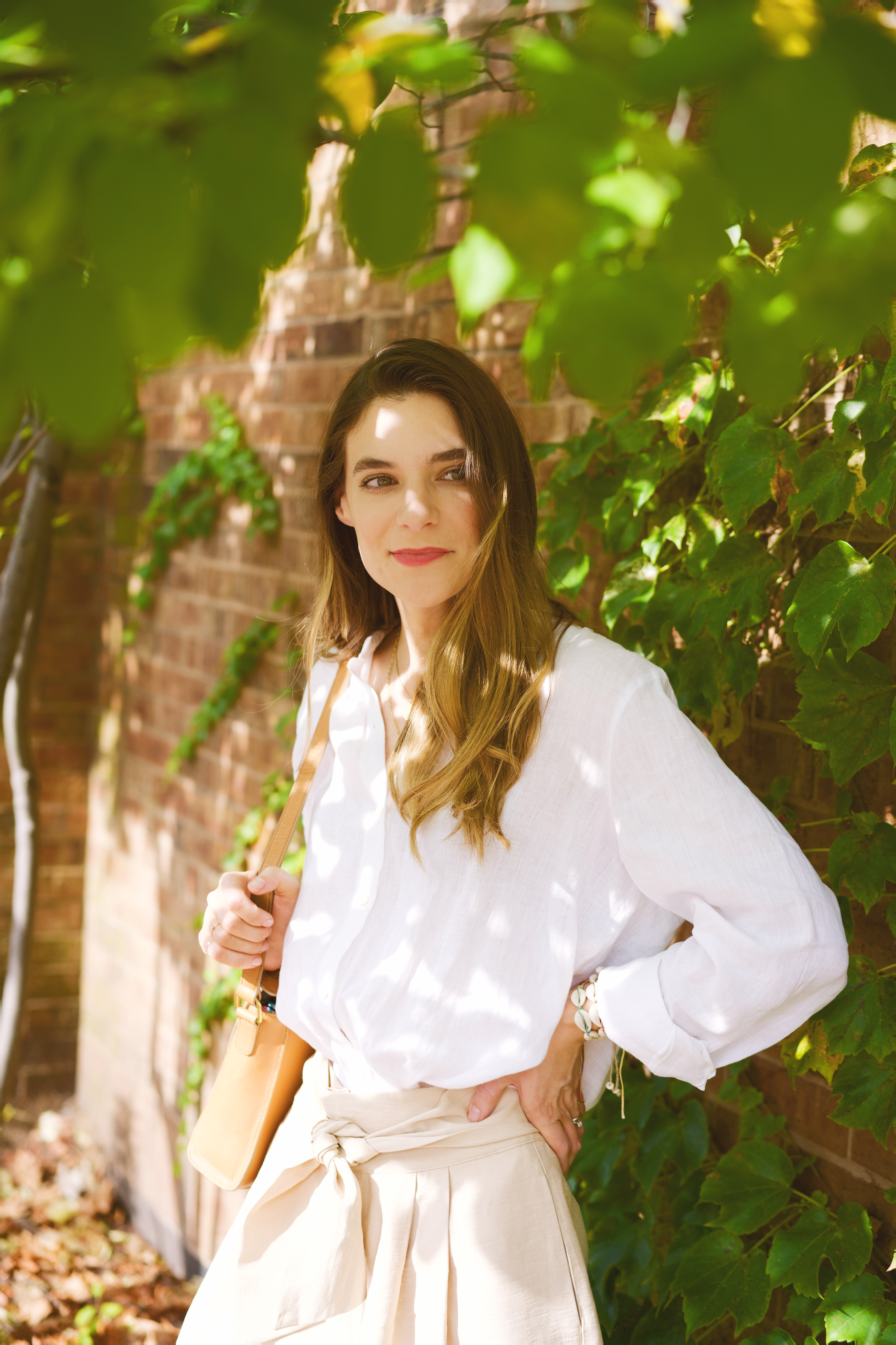 Women's white linen top