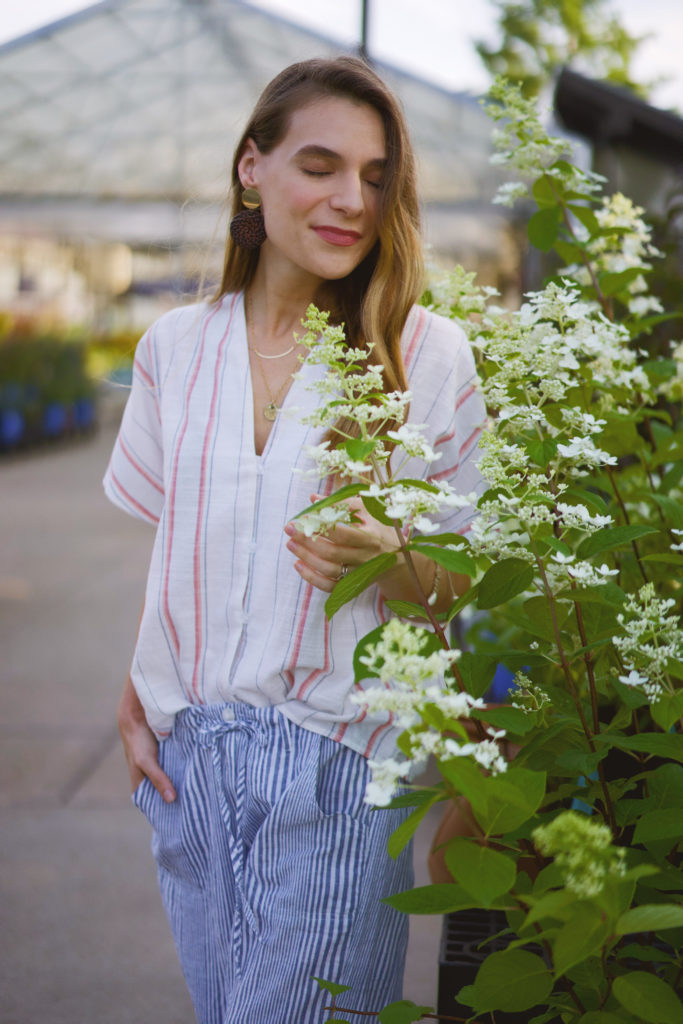 Striped linen top