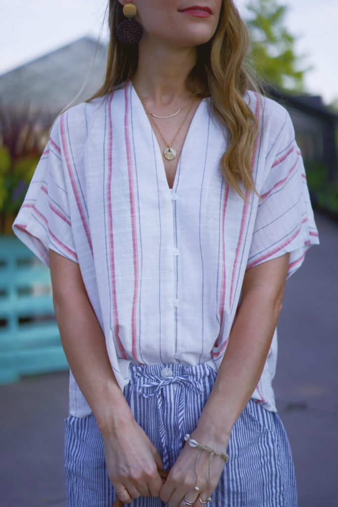 Striped linen top