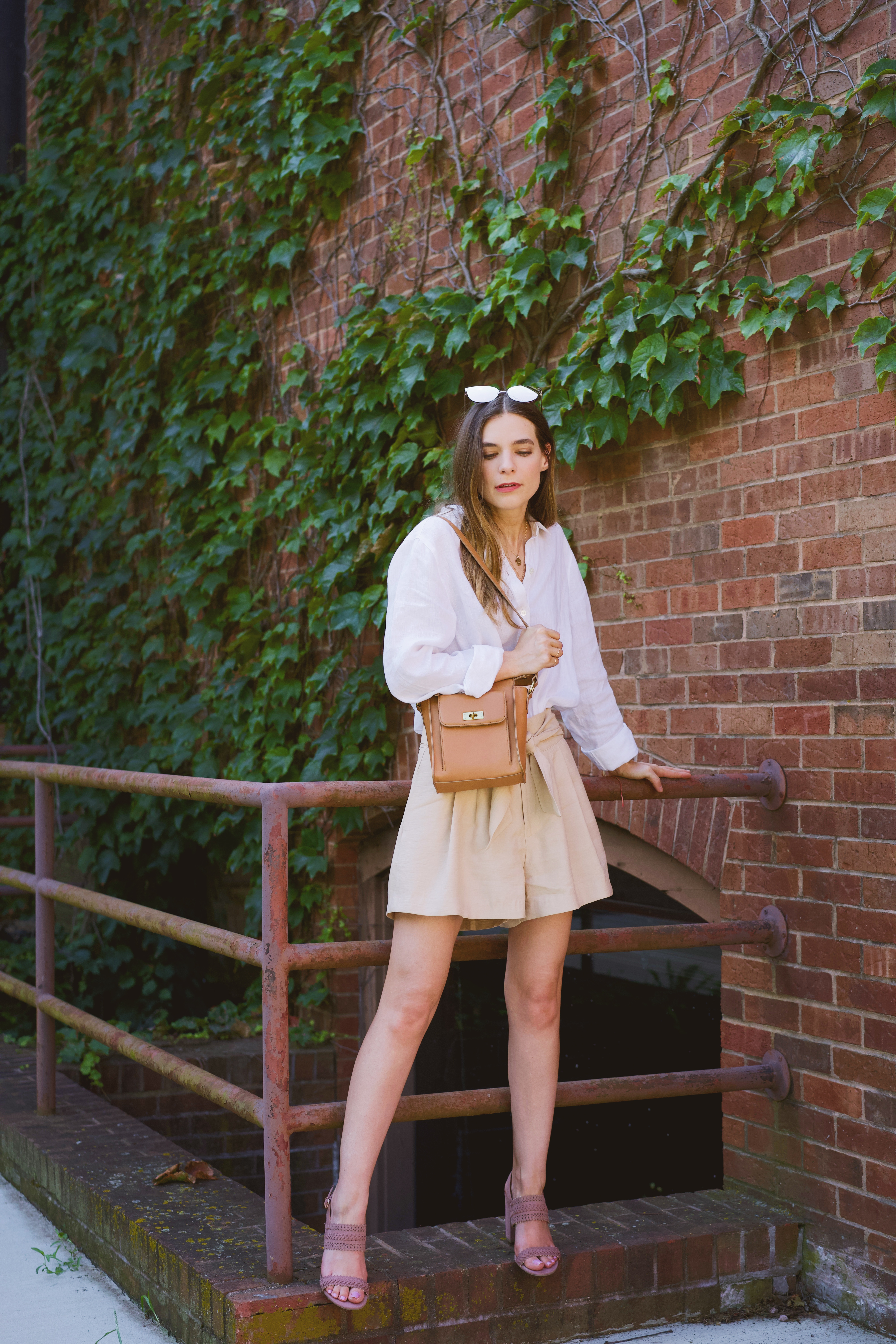 Paper bag shorts outfit