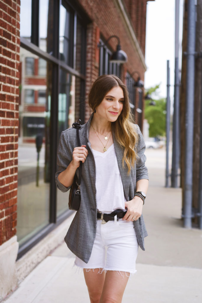 Women's gray houndstooth blazer 