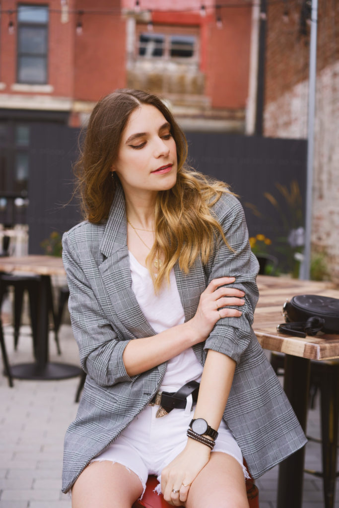 Shorts and blazer outfit 