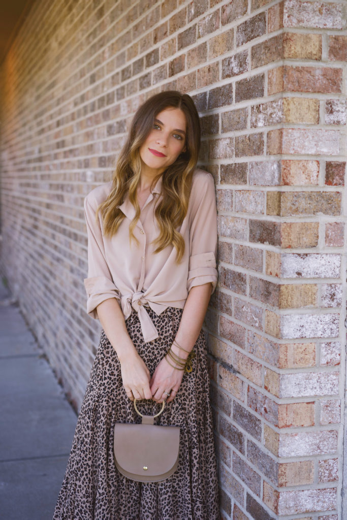 Camel colored blouse