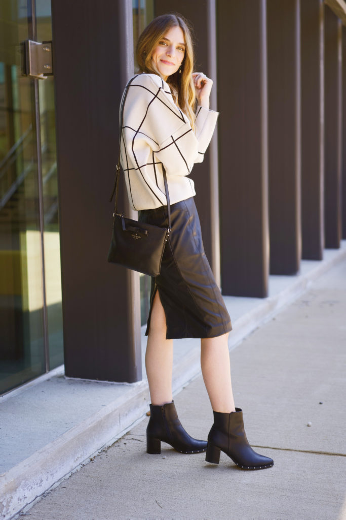 Oversized grid sweater