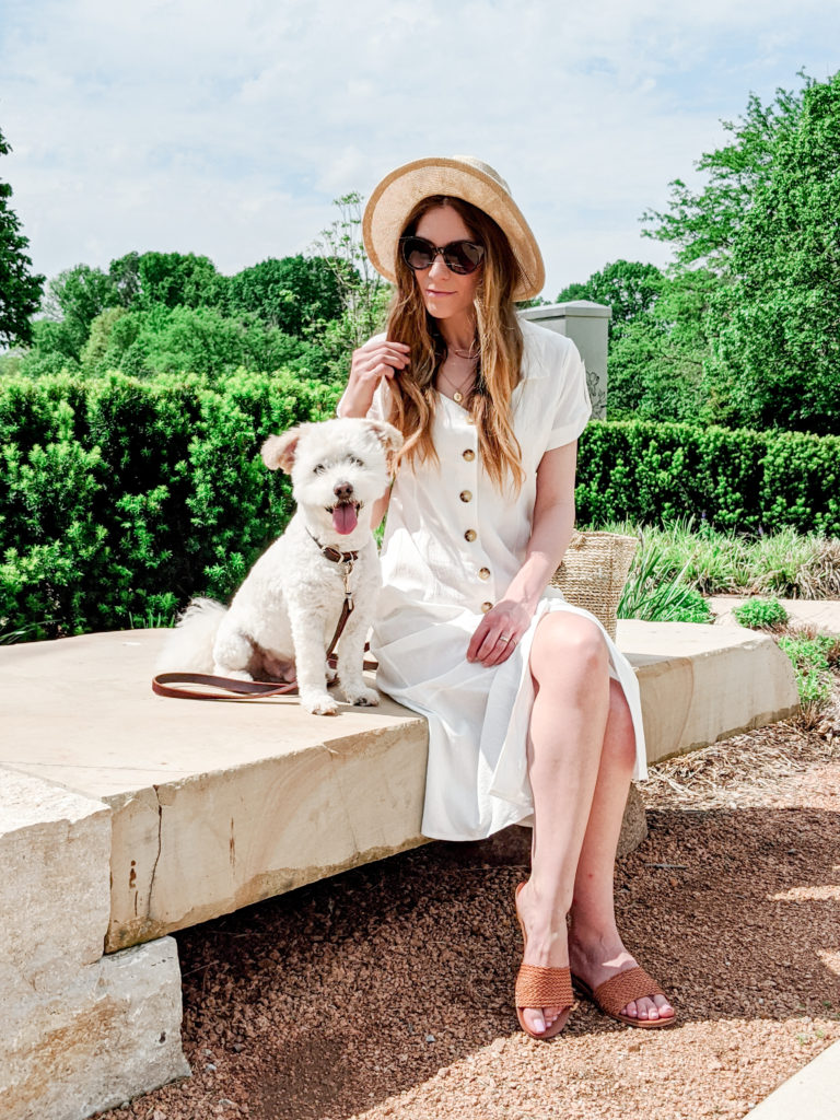 White linen dress 