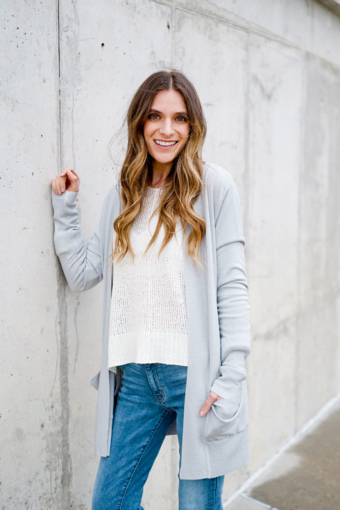 Gray women's cardigan 