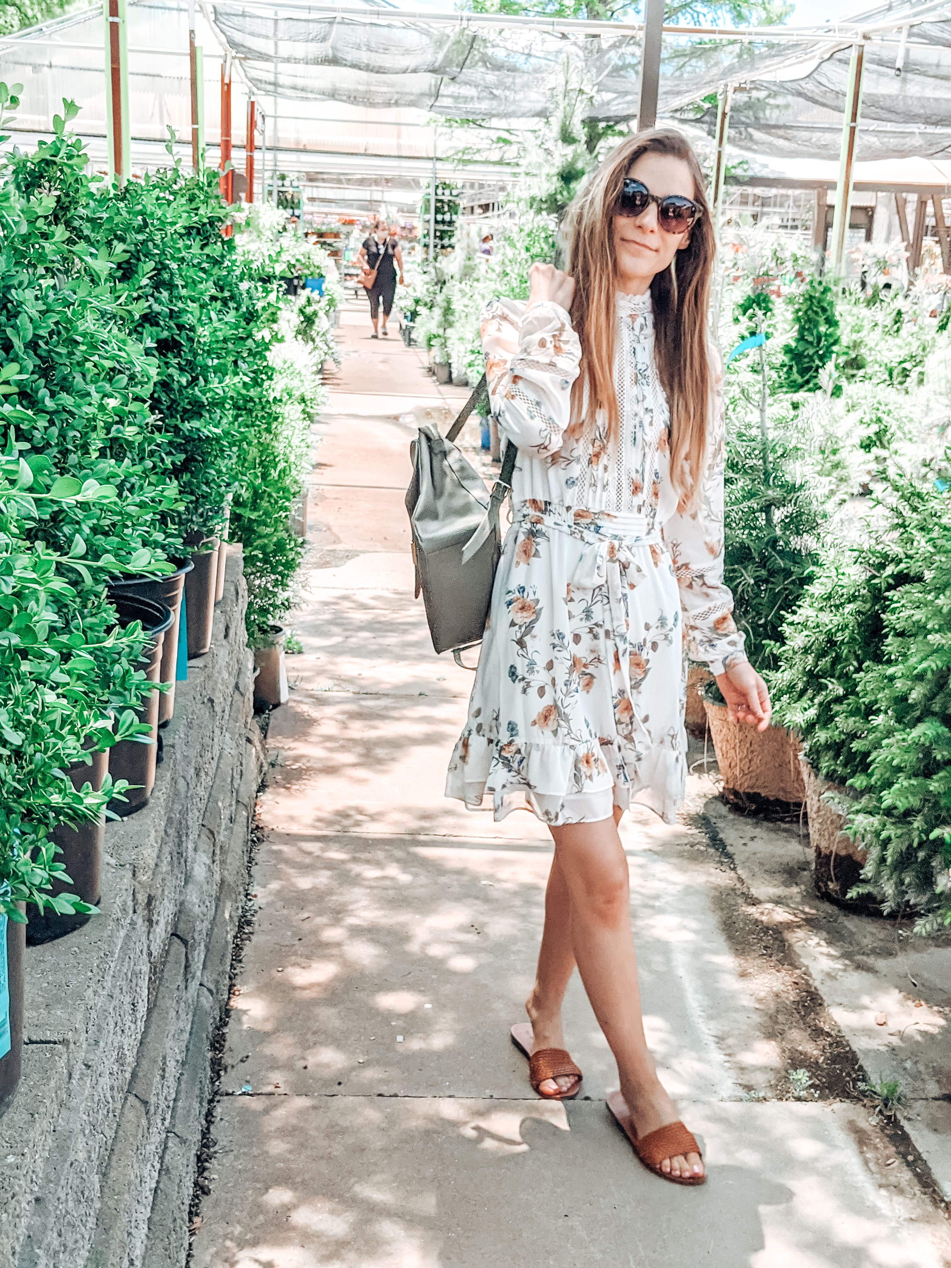 Long sleeve mini floral dress 