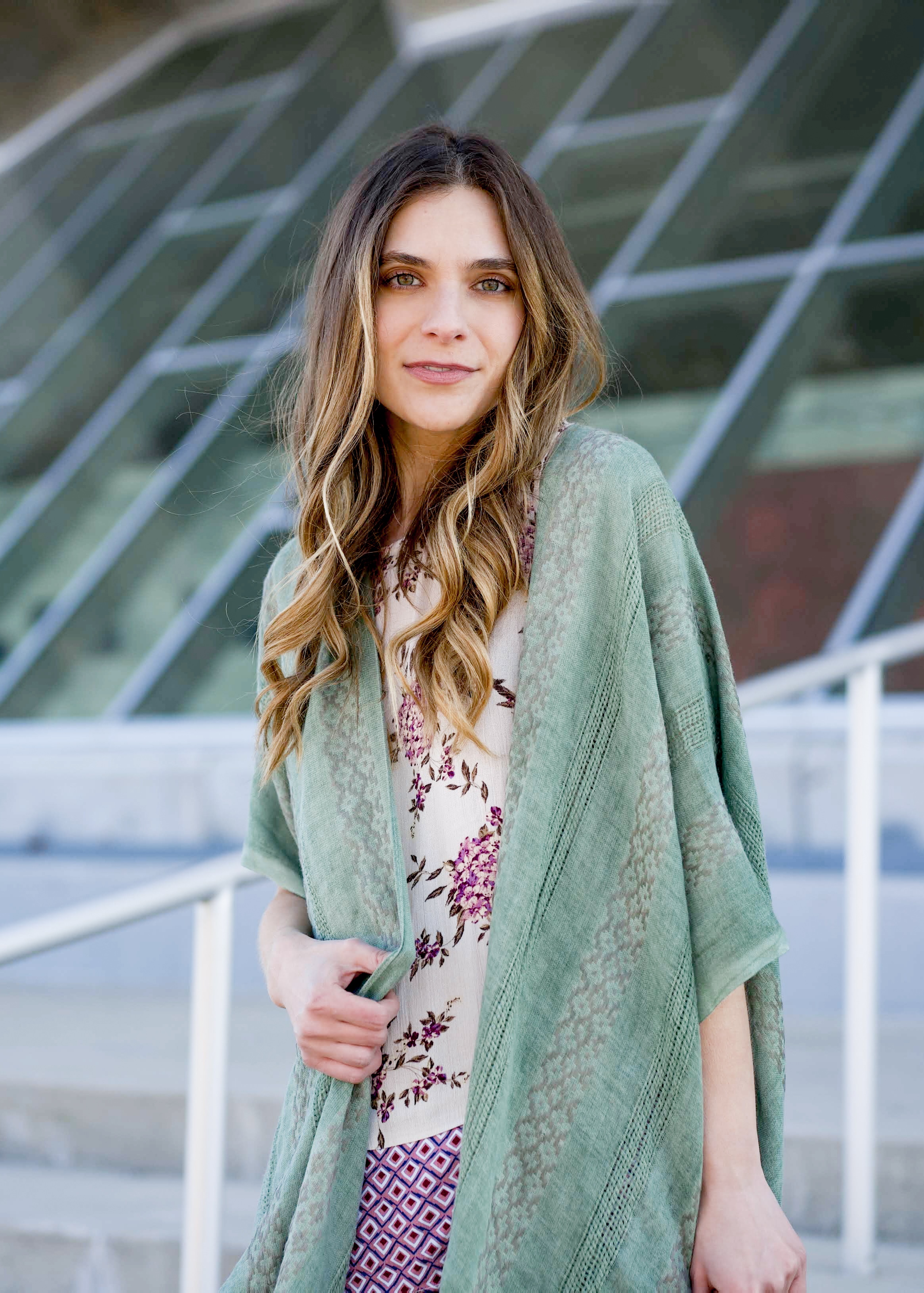 Women's green kimono