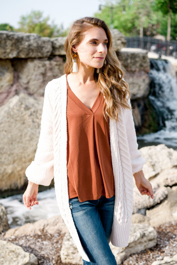 Women's cream colored cardigan 