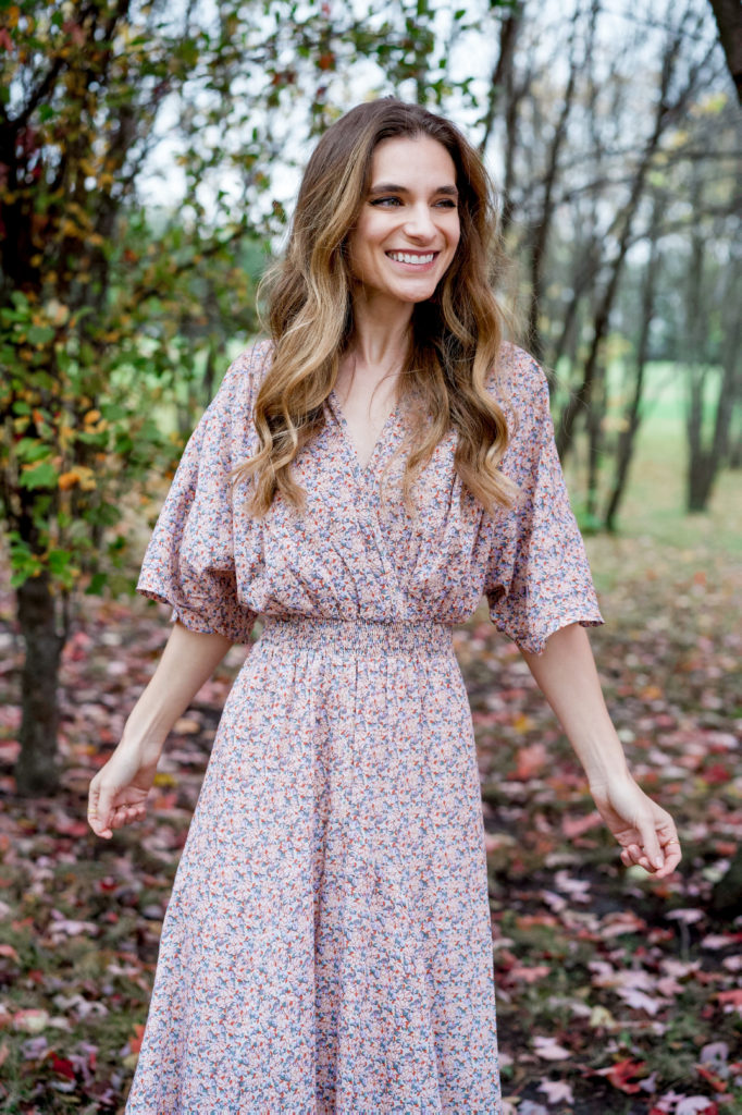 fall floral outfit 