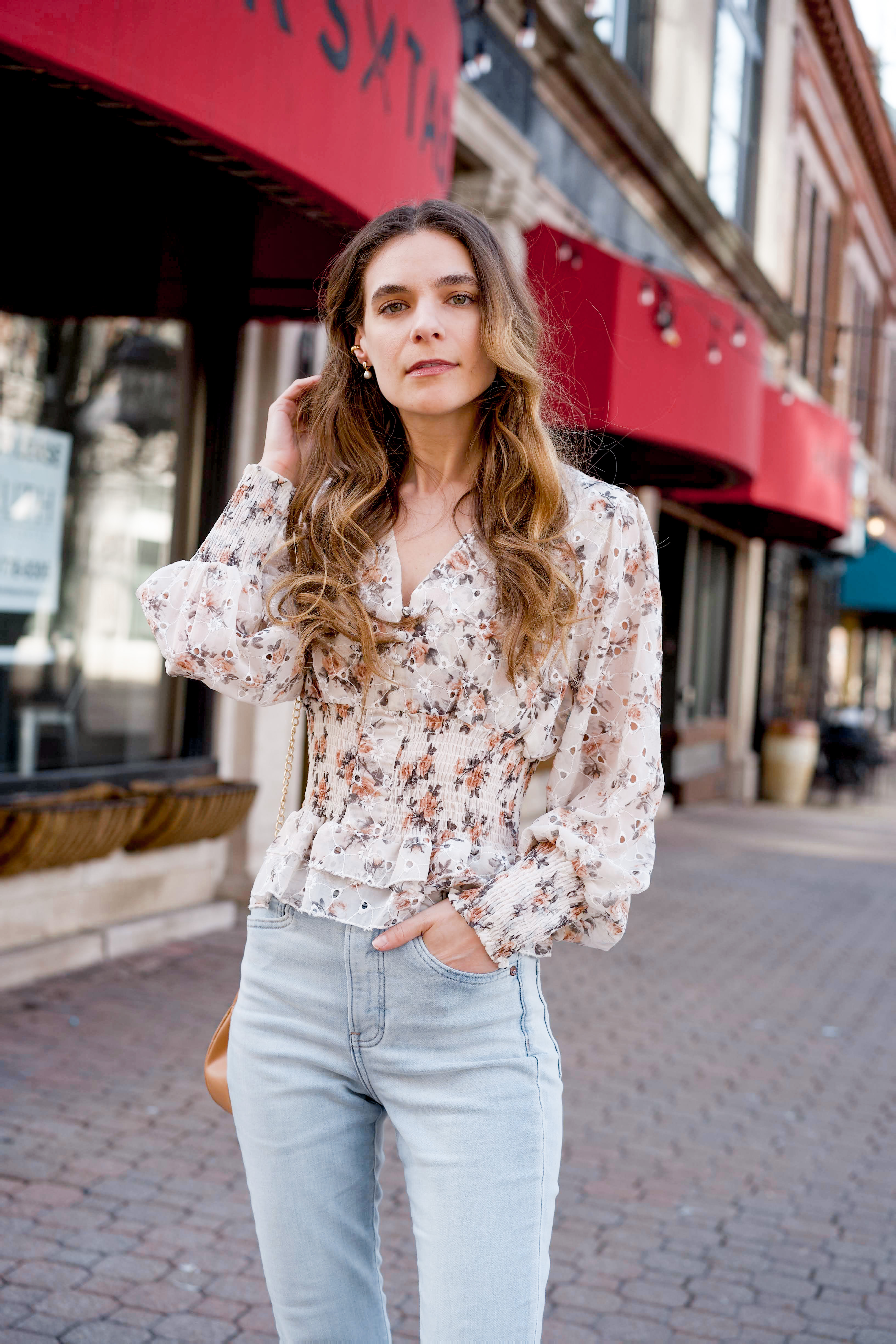 Long sleeve floral top