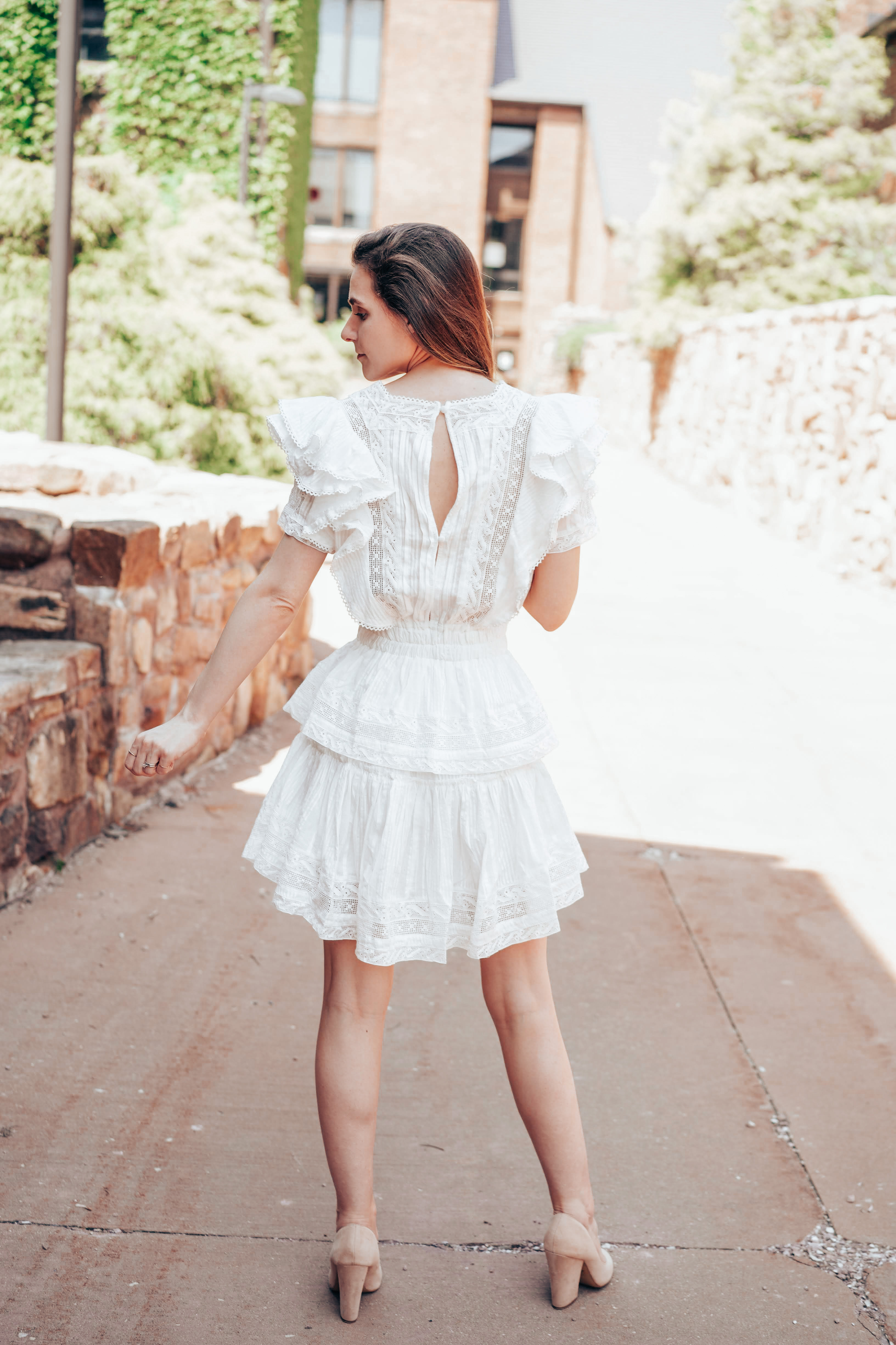 White bridal shower mini dress