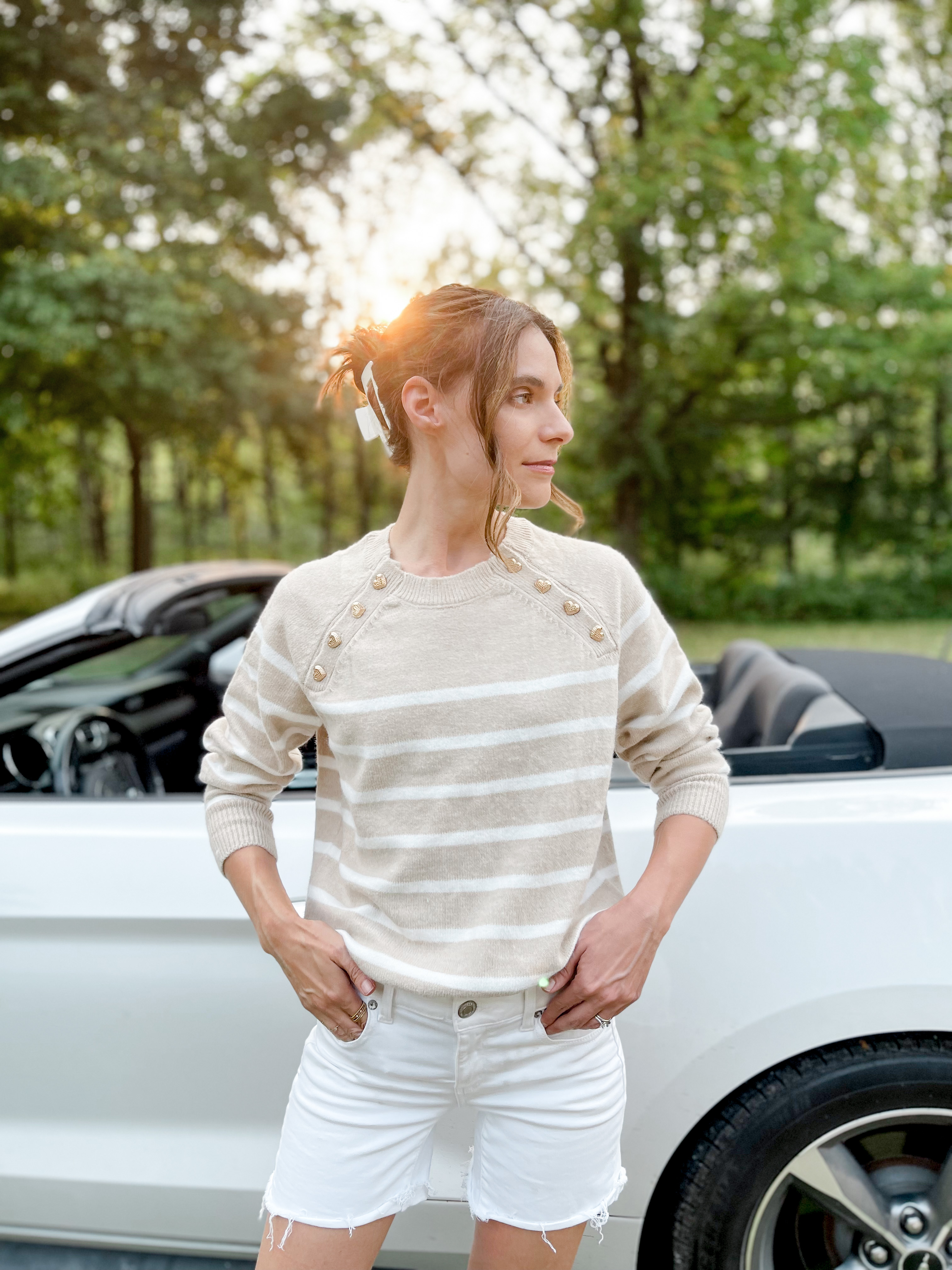 Heart shaped button pullover 