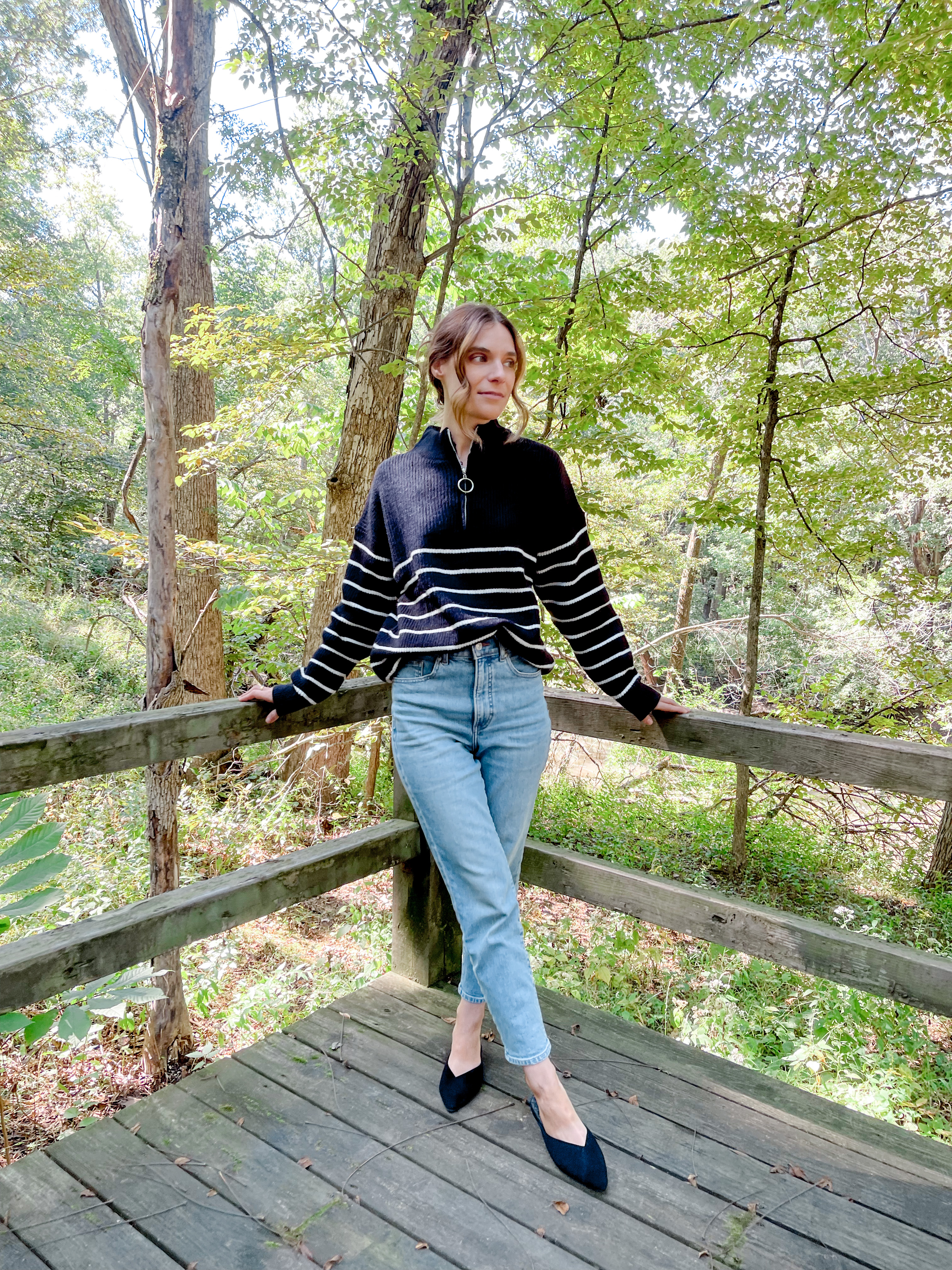 Black and white striped sweater