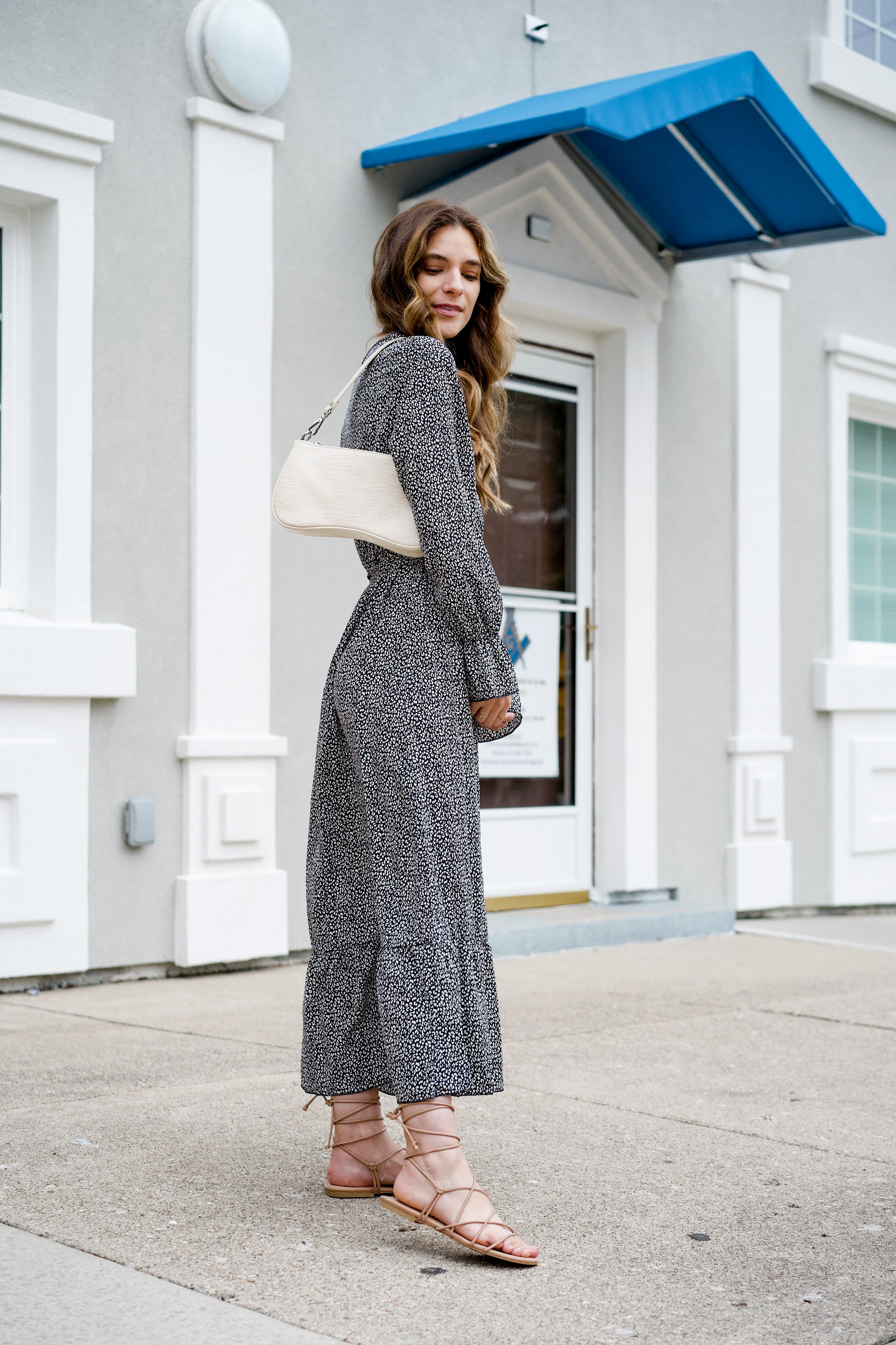 Amazon maxi dress and 90's inspired purse