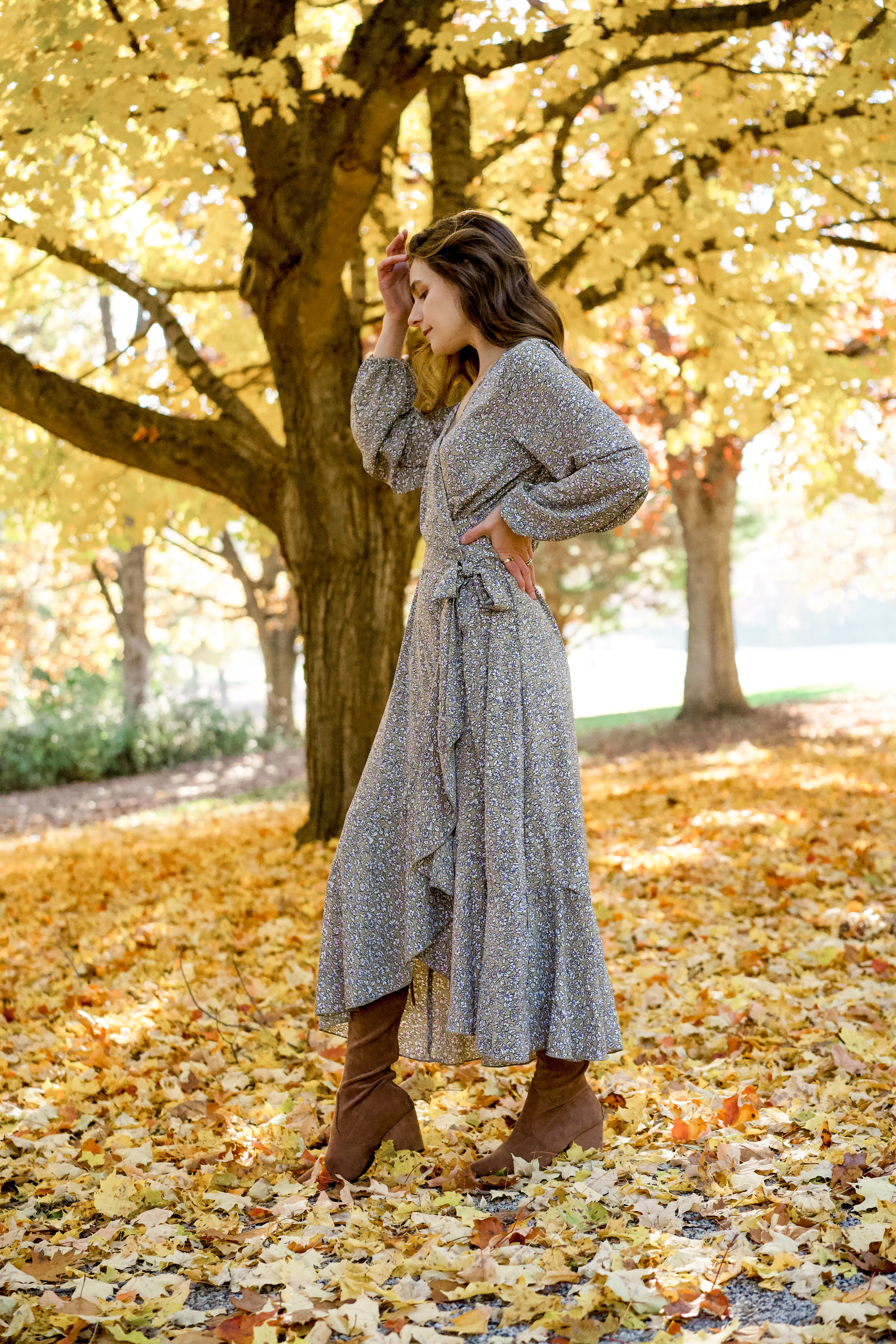 Thanksgiving maxi wrap dress 